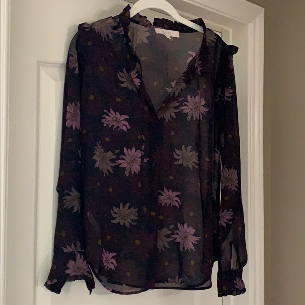 Loft peasant style sheer blouse